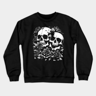 skulls and roses Crewneck Sweatshirt